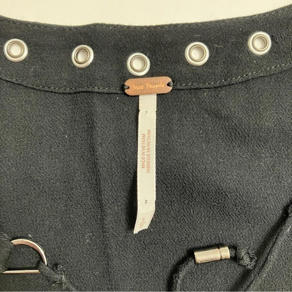 FREE PEOPLE bell sleeve rivet tie chest crop top
